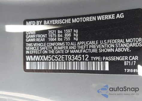 2014 Mini Hardtop Cooper из США, поврежденный, VIN WMWXM5C52ET934512